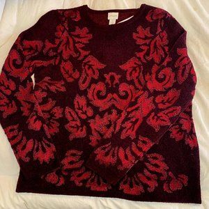 Chico's Brocade Pullover Sweater